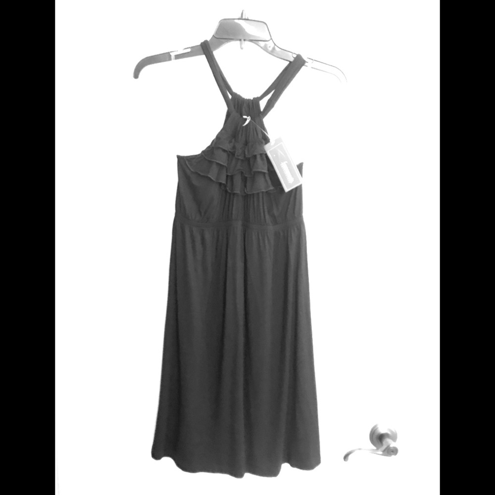 NWT- Francesca’s black halter dress.  Size Med.
